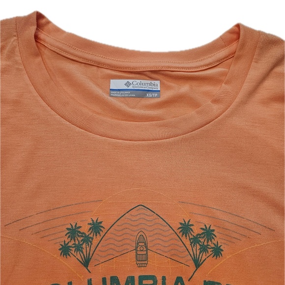 Columbia PFG Shirt Womens XS Orange Omni-Shade UPF 50 Graphic Fishing Tee Top - Picture 5 of 6